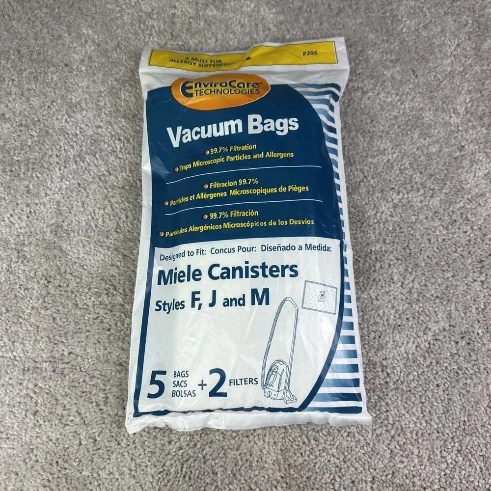 Miele F J M Allergen Canister Vacuum Bags 5 BAGS + 2 Filters‎